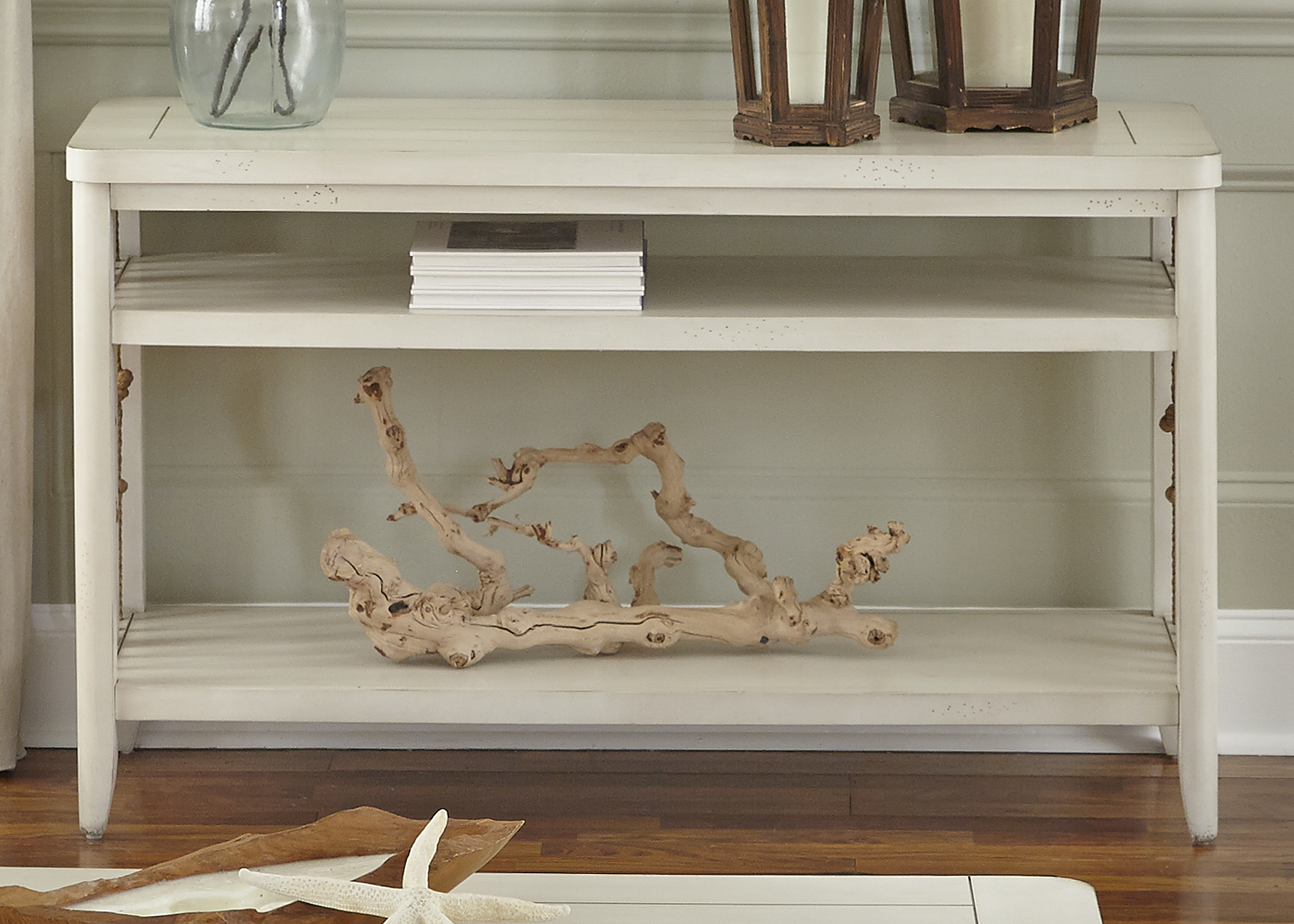 Libby Dockside Coastal Sofa Table with Rope Accents Walker s